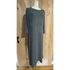Chicos | NWT Heathered Gray Shift Midi Sweater Dress | Size Small